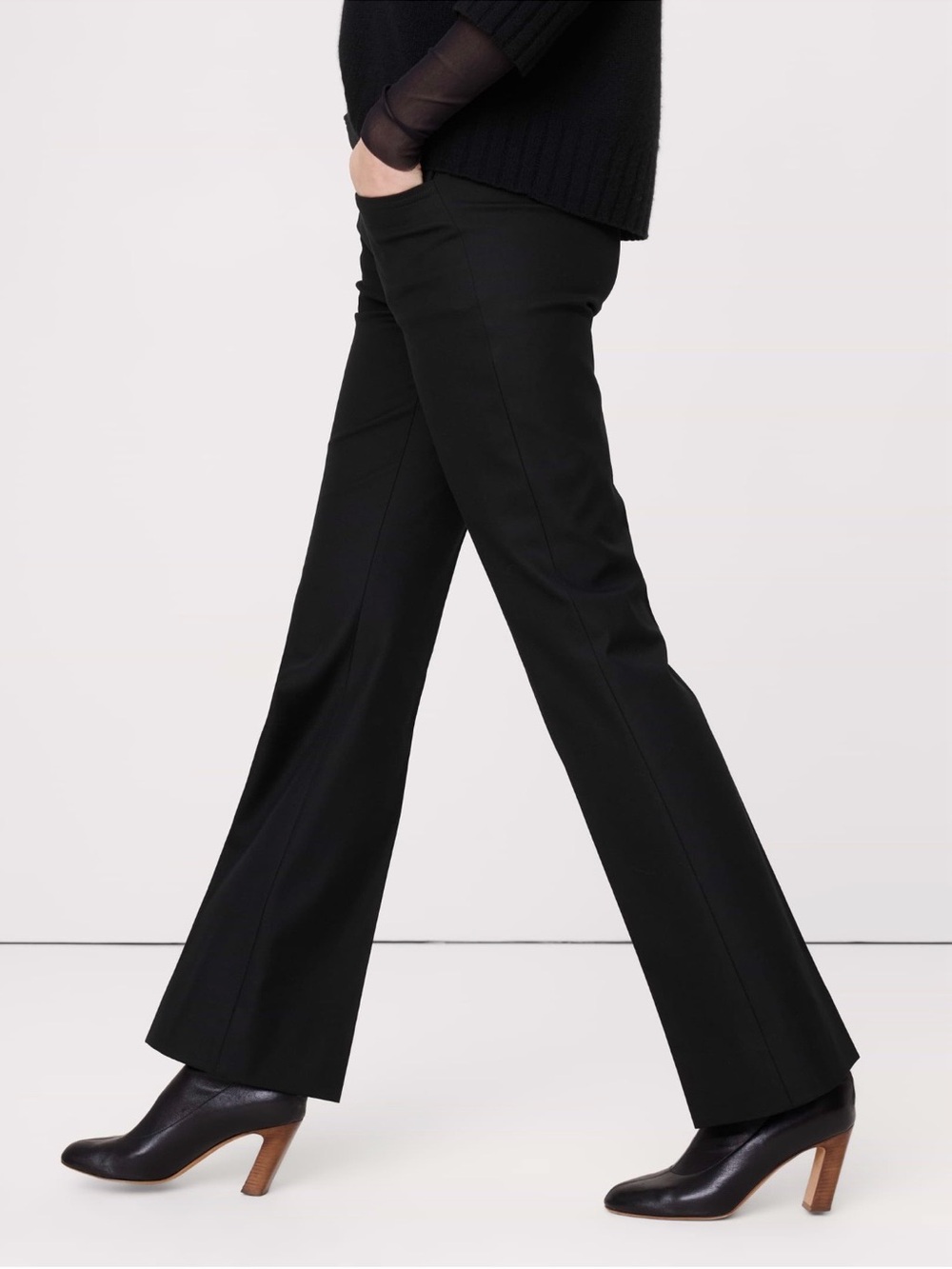 Banana Republic Black Slim Boot-Leg Dress Pants size 8 Tall. Like new. - Picture 3 of 10